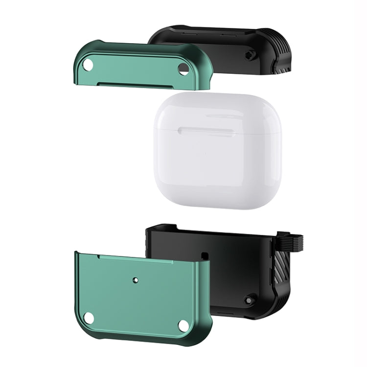 For  AirPods 3 Wing TPU + PC Shockproof Earphone Protective Case(Black Yellow)