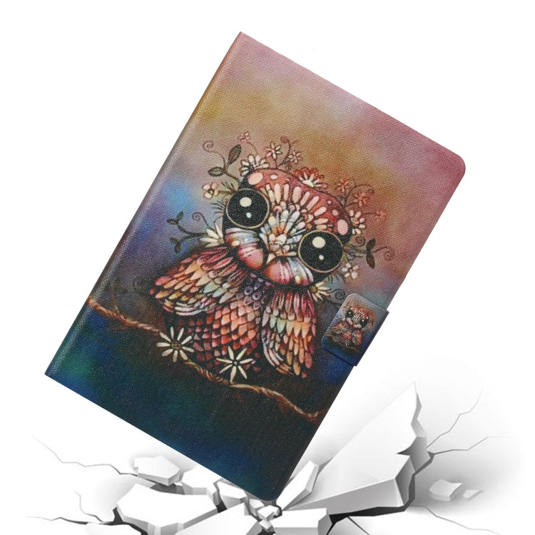 For 10 inch Tablet PC Universal Coloured Drawing Pattern Horizontal Flip Leather Case with Holder & Card Slot(Owl)