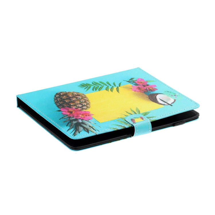 For 10 inch Tablet PC Universal Coloured Drawing Pattern Horizontal Flip Leather Case with Holder & Card Slot(Pineapple)