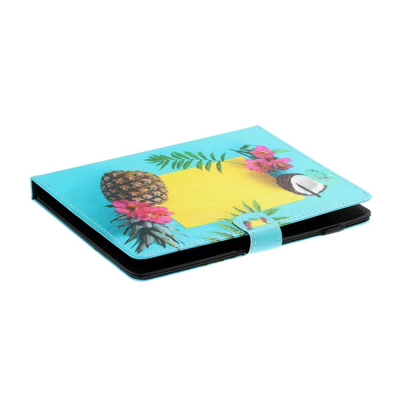 For 10 inch Tablet PC Universal Coloured Drawing Pattern Horizontal Flip Leather Case with Holder & Card Slot(Pineapple)