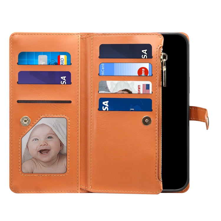 For Google Pixel 6a ESEBLE Star Series Lanyard Zipper Wallet RFID Leather Case(Brown)