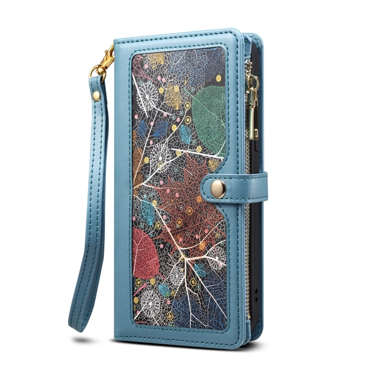 For Google Pixel 6a ESEBLE Star Series Lanyard Zipper Wallet RFID Leather Case(Blue)