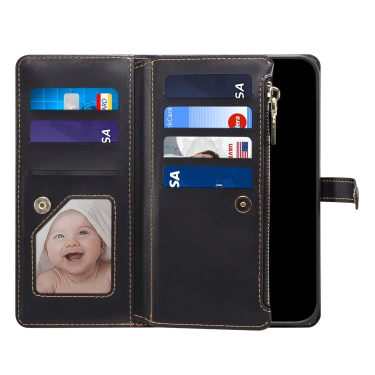 For Google Pixel 6a ESEBLE Star Series Lanyard Zipper Wallet RFID Leather Case(Black)