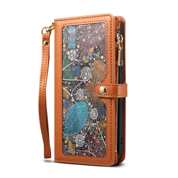 For Google Pixel 6 ESEBLE Star Series Lanyard Zipper Wallet RFID Leather Case(Brown)