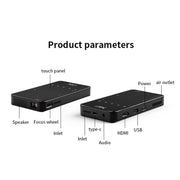 S90 DLP Android 9.0 1GB+8GB 4K Mini WiFi Smart Projector, Power Plug:AU Plug(Black)