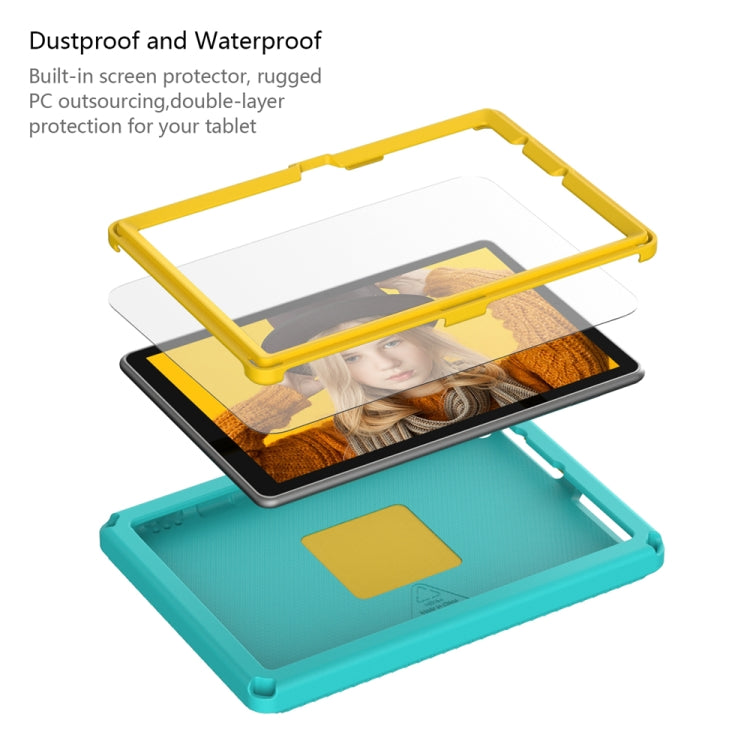 For Amazon Kindle Fire HD10 2021 EVA + PC Shockproof Tablet Case with Water-resistant Frame(Glacier Green)