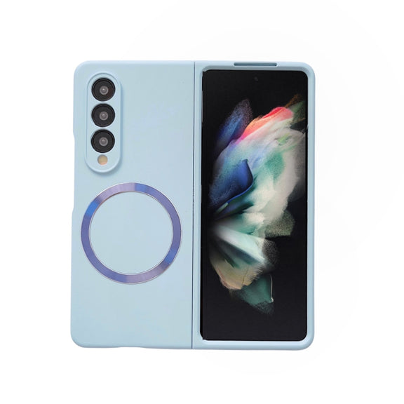For Samsung Galaxy Z Fold4 Skin Feel MagSafe Magnetic Phone Case(Blue)
