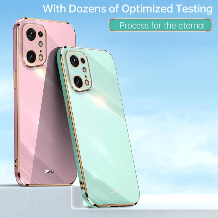 For OPPO Find X5 Pro XINLI Straight 6D Plating Gold Edge TPU Phone Case(Black)