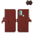 For Nokia C31 Genuine Leather Magnetic RFID Leather Phone Case(Coffee) - Nokia Cases by PMC TechLife | Online Shopping South Africa | PMC TechLife | Buy Now Pay Later Mobicred