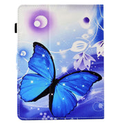 For 10 inch Tablet Electric Pressed TPU Leather Tablet Case(Blue Butterfly)