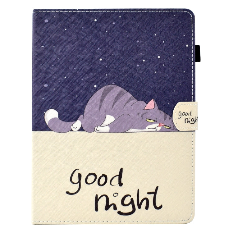 For 10 inch Tablet Electric Pressed TPU Leather Tablet Case(Lazy Cat)