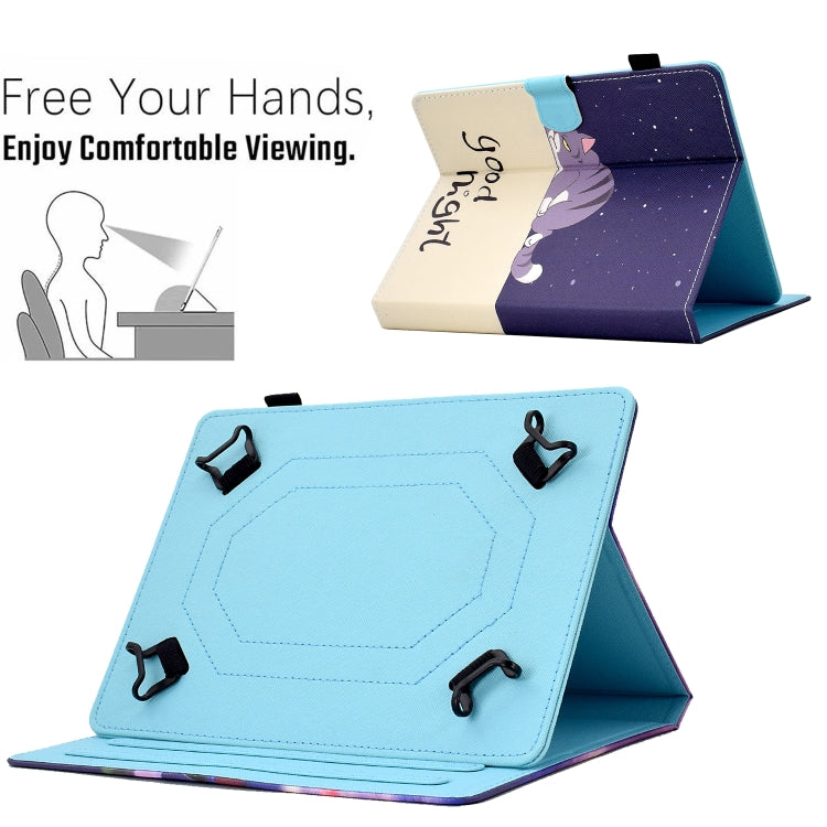 For 10 inch Tablet Electric Pressed TPU Leather Tablet Case(Lazy Cat)