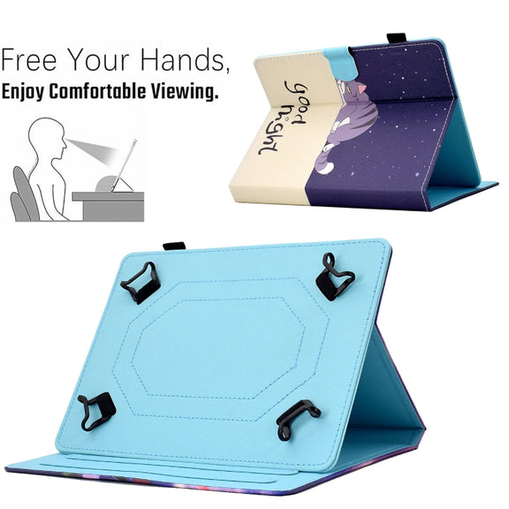 For 10 inch Tablet Electric Pressed TPU Leather Tablet Case(Lazy Cat)