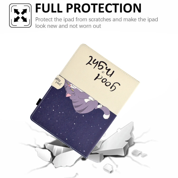For 10 inch Tablet Electric Pressed TPU Leather Tablet Case(Lazy Cat)