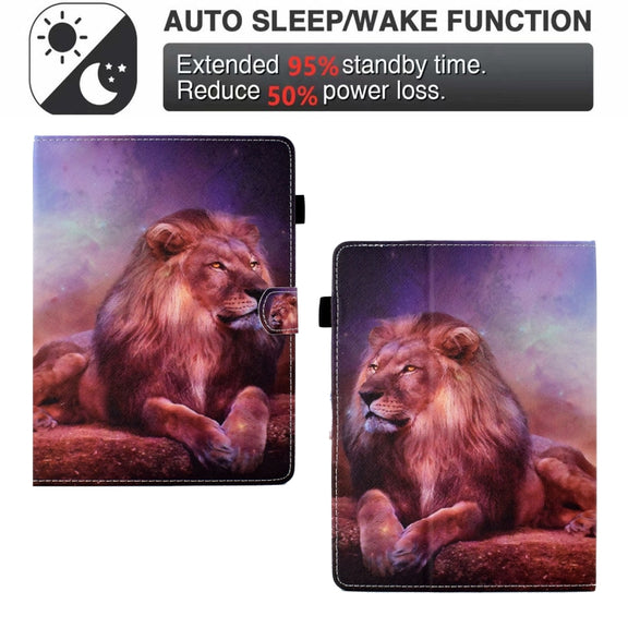 For 10 inch Tablet Electric Pressed TPU Leather Tablet Case(Lion King)