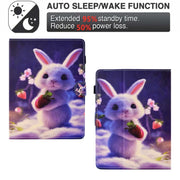 For 10 inch Tablet Electric Pressed TPU Leather Tablet Case(Strawberry Bunny)