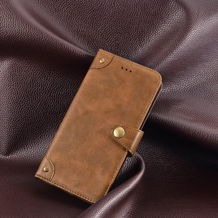 For Oukitel C19 Pro idewei Retro Texture Leather Phone Case(Khaki)