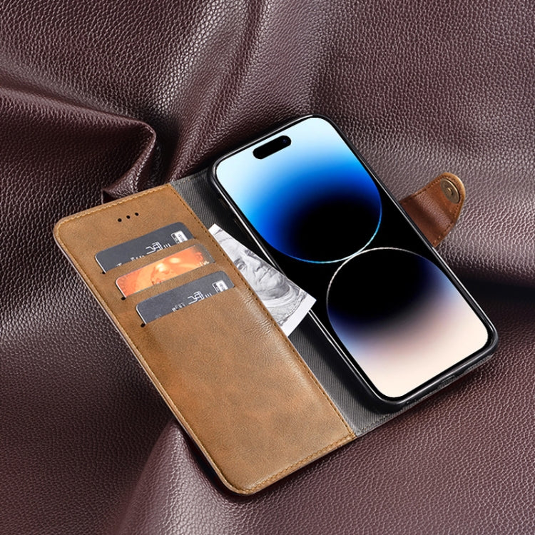 For Oukitel C19 Pro idewei Retro Texture Leather Phone Case(Khaki)