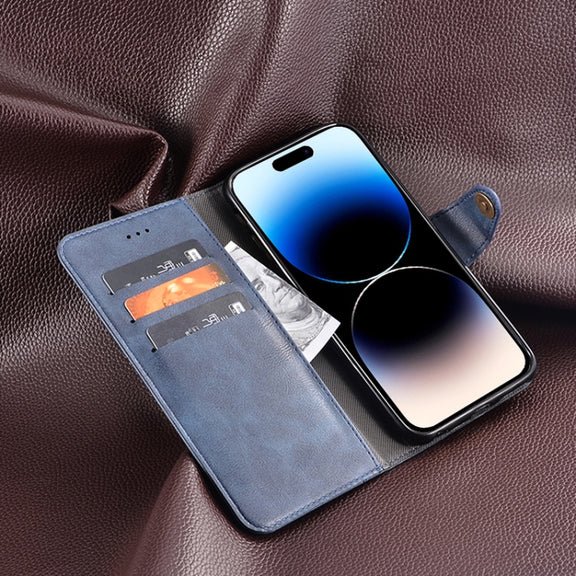 For Oukitel C19 Pro idewei Retro Texture Leather Phone Case(Blue)