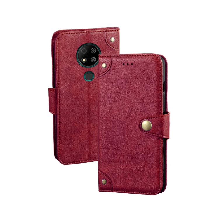 For Oukitel C19 Pro idewei Retro Texture Leather Phone Case(Red)