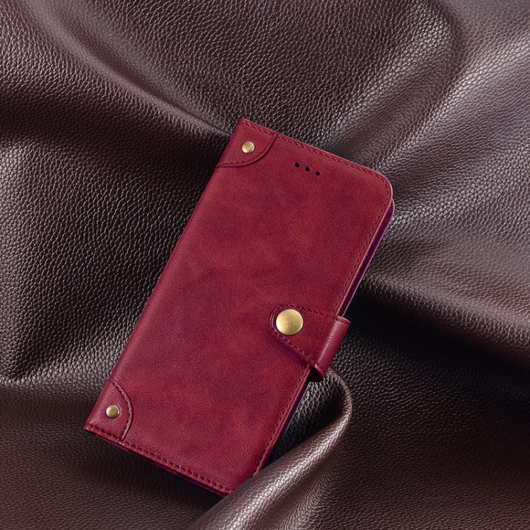 For Oukitel C19 Pro idewei Retro Texture Leather Phone Case(Red)