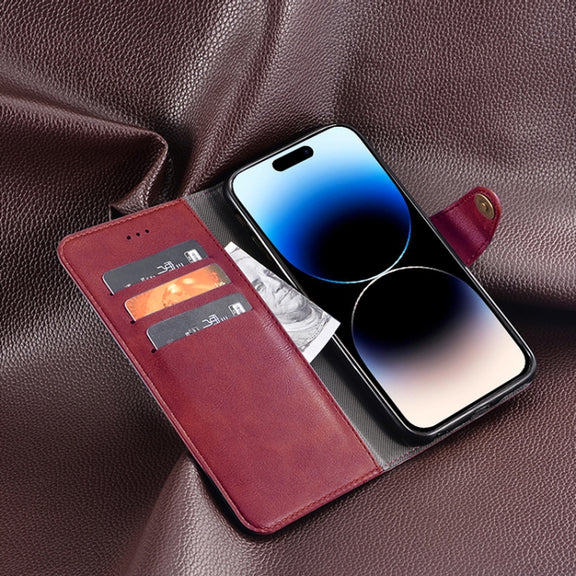 For Oukitel C19 Pro idewei Retro Texture Leather Phone Case(Red)