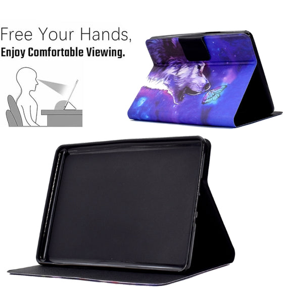 For Amazon Kindle Paperwhite 4/3/2/1 Electric Pressed TPU Smart Leather Tablet Case(Butterfly Wolf)