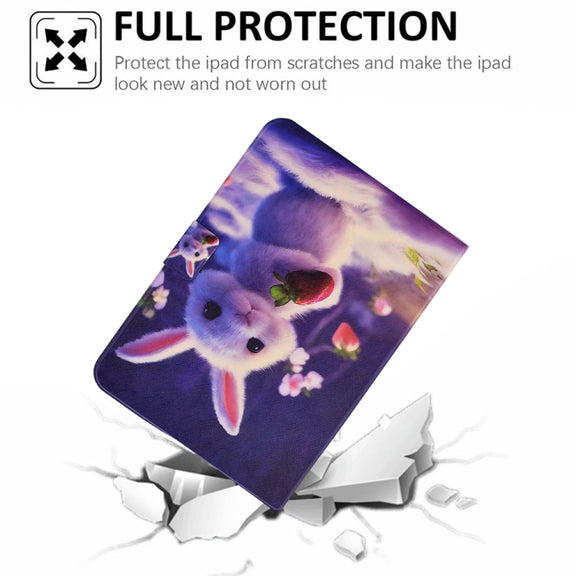 For Amazon Kindle Paperwhite 5 2021 Electric Pressed TPU Smart Leather Tablet Case(Strawberry Bunny)