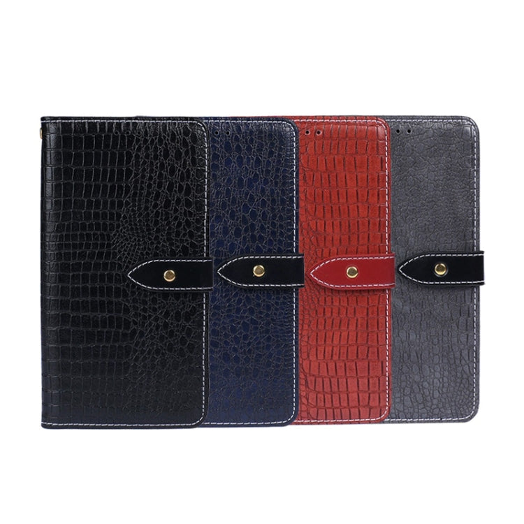 For Oukitel C19 Pro idewei Crocodile Texture Leather Phone Case(Dark Blue)