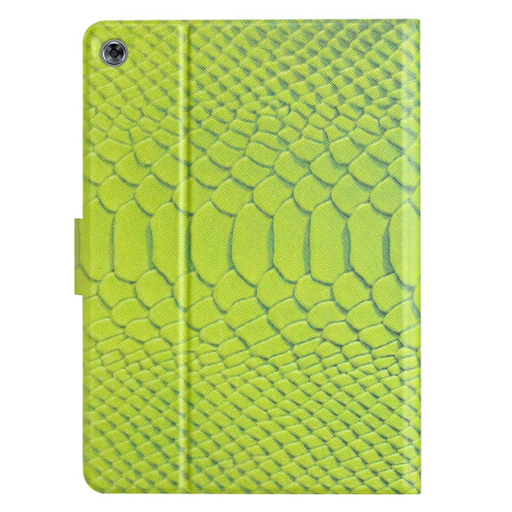 For Huawei MediaPad M5 lite 10.1 Solid Color Crocodile Texture Leather Smart Tablet Case(Green)