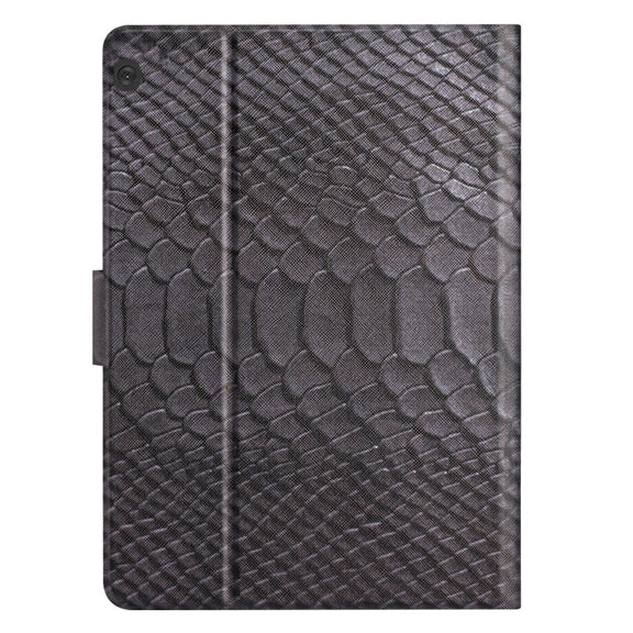 For Lenovo Tab M10 Solid Color Crocodile Texture Leather Smart Tablet Case(Black)