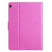 For Lenovo Tab M10 Solid Color Crocodile Texture Leather Smart Tablet Case(Rose Red)