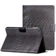 For Lenovo Tab M10 3rd Gen Solid Color Crocodile Texture Leather Smart Tablet Case(Black) - Lenovo by PMC TechLife | Online Shopping South Africa | PMC TechLife | Buy Now Pay Later Mobicred