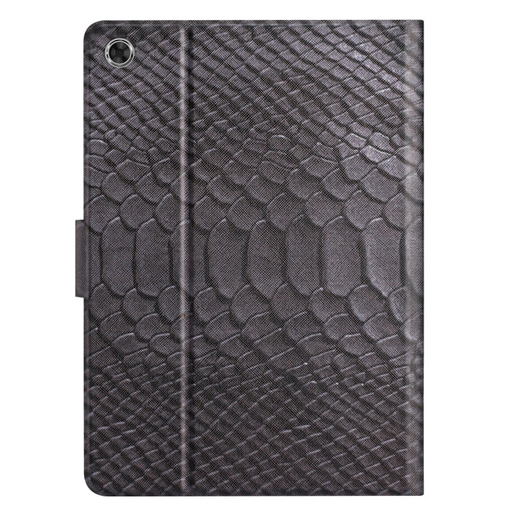 For Lenovo Tab M10 3rd Gen Solid Color Crocodile Texture Leather Smart Tablet Case(Black)