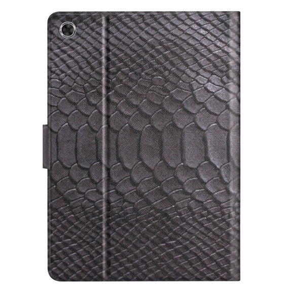 For Lenovo Tab M10 3rd Gen Solid Color Crocodile Texture Leather Smart Tablet Case(Black)