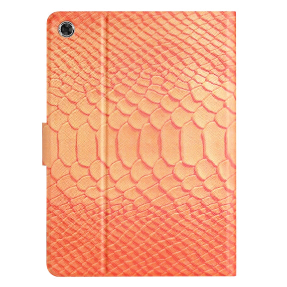 For Lenovo Tab M10 3rd Gen Solid Color Crocodile Texture Leather Smart Tablet Case(Orange)