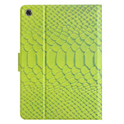 For Lenovo Tab M10 Plus Solid Color Crocodile Texture Leather Smart Tablet Case(Green)