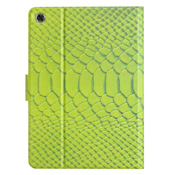 For Lenovo Tab M10 Plus Solid Color Crocodile Texture Leather Smart Tablet Case(Green)
