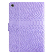 For Lenovo Tab M10 Plus Solid Color Crocodile Texture Leather Smart Tablet Case(Purple)