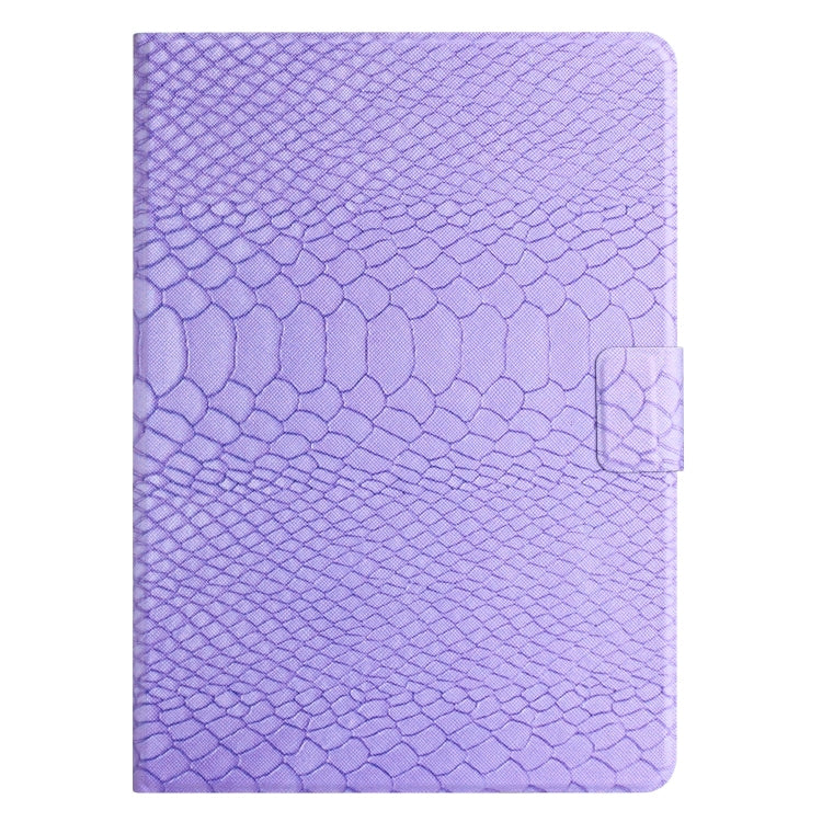 For Lenovo Tab P11 Solid Color Crocodile Texture Leather Smart Tablet Case(Purple)