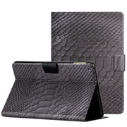 For Amazon Kindle Fire HD 10 2019/2017/2015 Solid Color Crocodile Texture Leather Smart Tablet Case(Black)