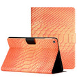 For Amazon Kindle Fire HD 10 2019/2017/2015 Solid Color Crocodile Texture Leather Smart Tablet Case(Orange) - Amazon by PMC TechLife | Online Shopping South Africa | PMC TechLife | Buy Now Pay Later Mobicred