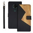 For Oukitel C19 Pro idewei Two-color Splicing Leather Phone Case(Black) - free shipping - PMC TechLife - Order now!