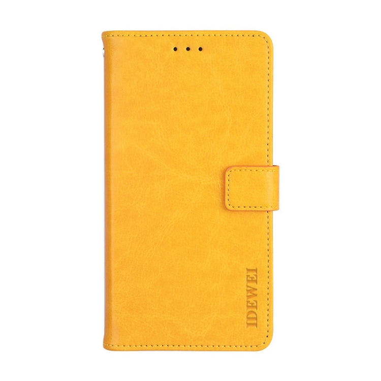For Oukitel C19 Pro idewei Crazy Horse Texture Leather Phone Case(Yellow)