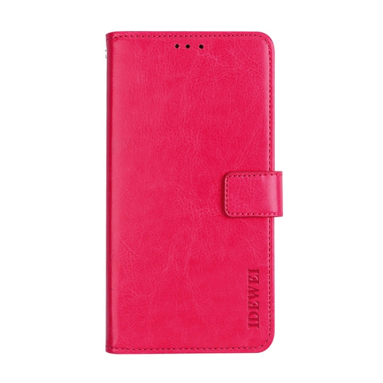 For Oukitel C19 Pro idewei Crazy Horse Texture Leather Phone Case(Rose Red)