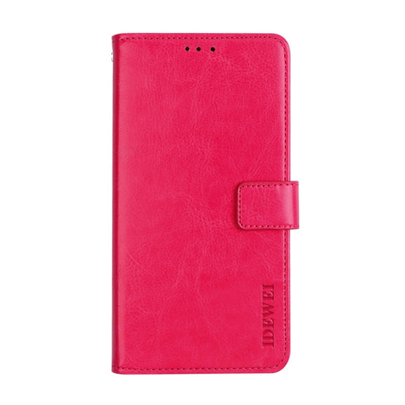 For Oukitel C19 Pro idewei Crazy Horse Texture Leather Phone Case(Rose Red)