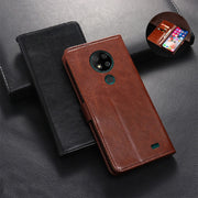 For Oukitel C19 Pro idewei Crazy Horse Texture Leather Phone Case(Dark Blue)