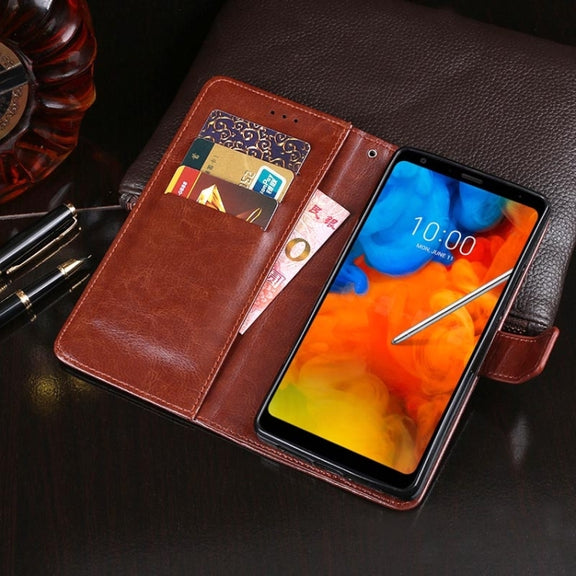 For Oukitel C19 Pro idewei Crazy Horse Texture Leather Phone Case(Dark Blue)