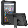 Silicone + PC Holder Shockproof Tablet Case For Amazon Kindle Fire HD 8 2022 / 2020 / HD 8 Plus 2020(Black) - Amazon by PMC TechLife | Online Shopping South Africa | PMC TechLife | Buy Now Pay Later Mobicred