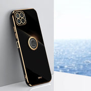 For Honor X8 5G XINLI Straight Edge 6D Electroplate TPU Phone Case with Ring Holder(Black)